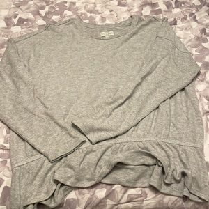 Grey sweater- ‘cloud soft’ material. Peplum detail on the waist - lovely & cosy!